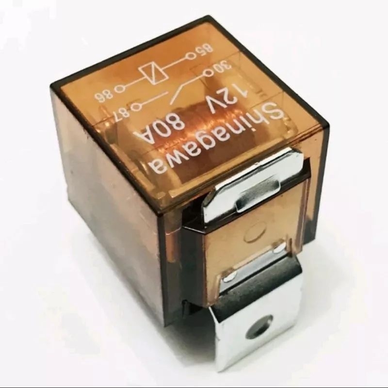 RELAY KLAKSON 80 AMPERE 12 VOLT KAKI 4 QUALITY