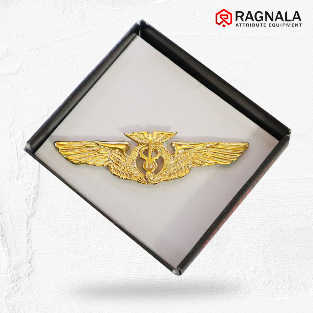 Wing Kesehatan TNI AU / Pin Brevet TNI AU Kesehatan Gold Premium