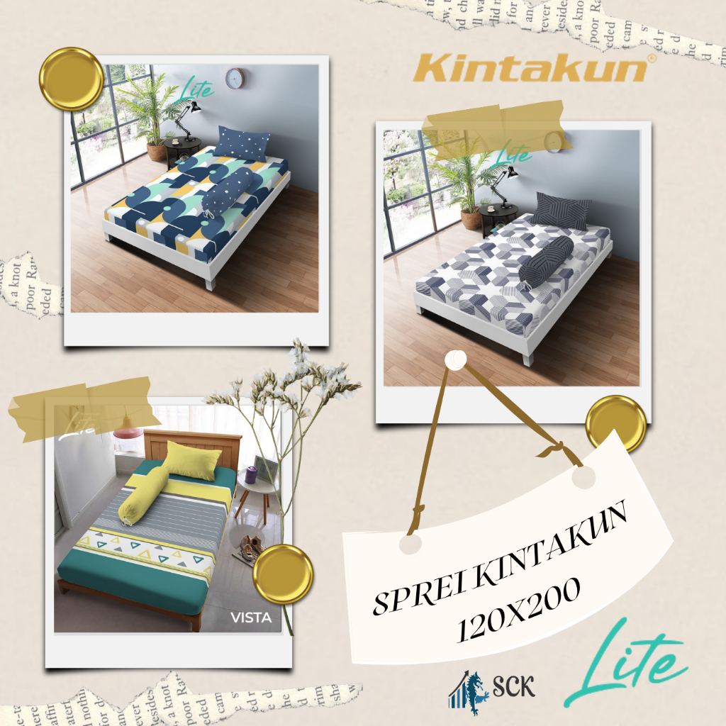 KINTAKUN Sprei Set 120 Single 120 x 200 LITE Microfiber 20 cm Motif Murah