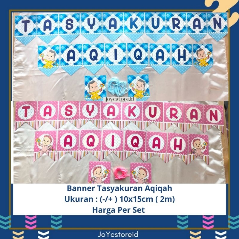 Banner Tasyakuran Aqiqah | Rangkaian Tulisan Aqiqah | Rangkaian Huruf | Dekorasi Ultah | Backdrop Aq