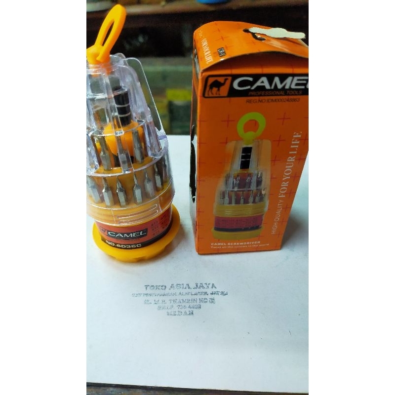 Obeng HP elektrik 31 in 1 merk Camel