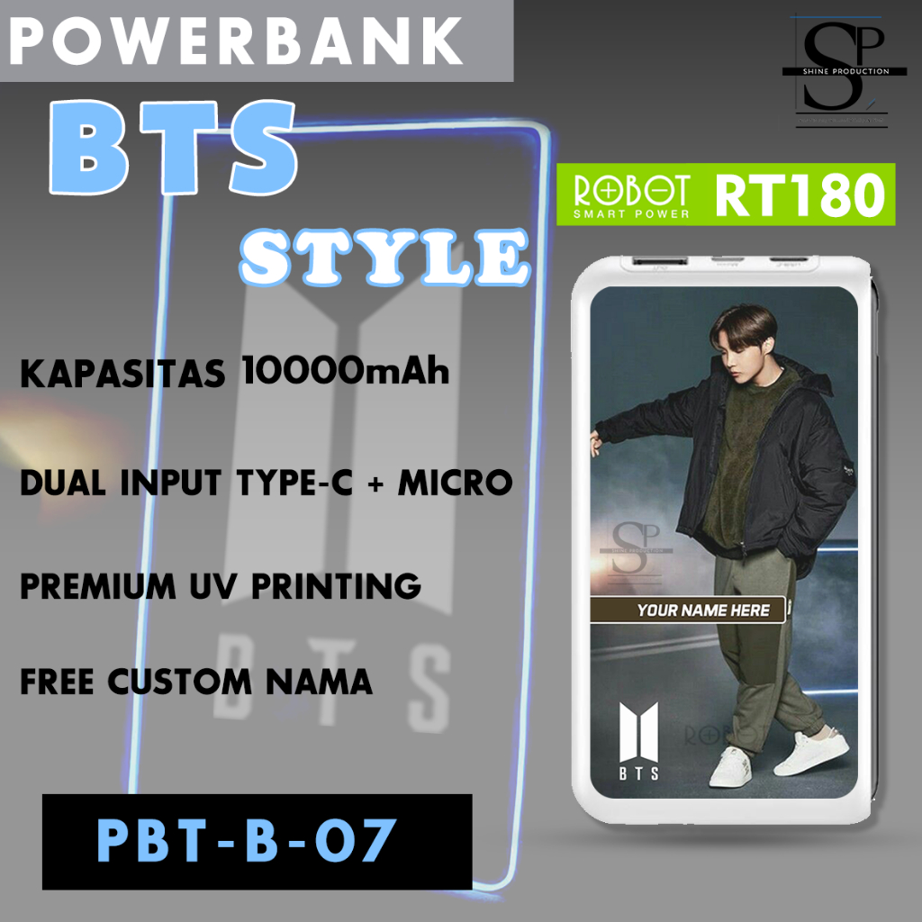 Powerbank BTS Powerbank Robot RT180 10000mAh Real Capacity