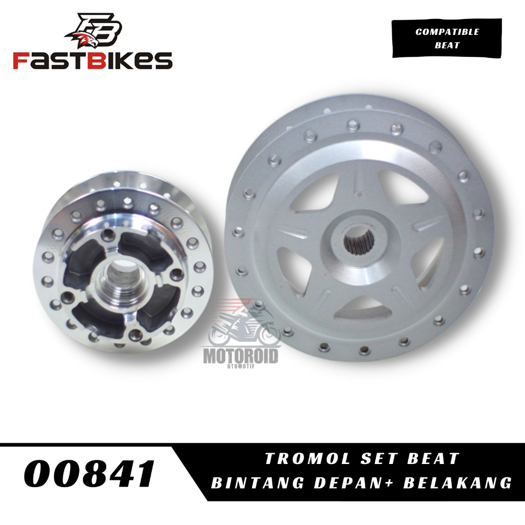 Fastbikes Tromol Set Full Cnc New Depan Belakang Chrome Silver Star Bintang