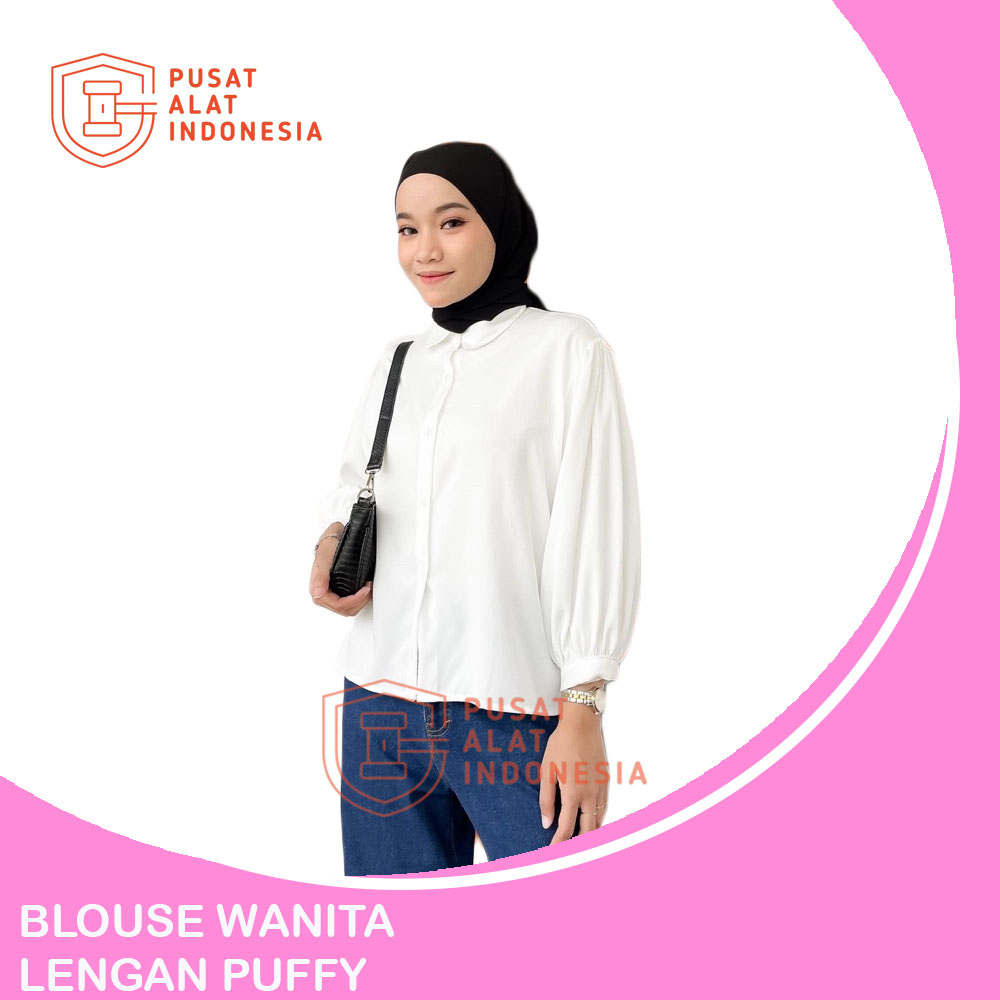 Kemeja Wanita Korean Style Polos Lengan Panjang Tanggung Bw05