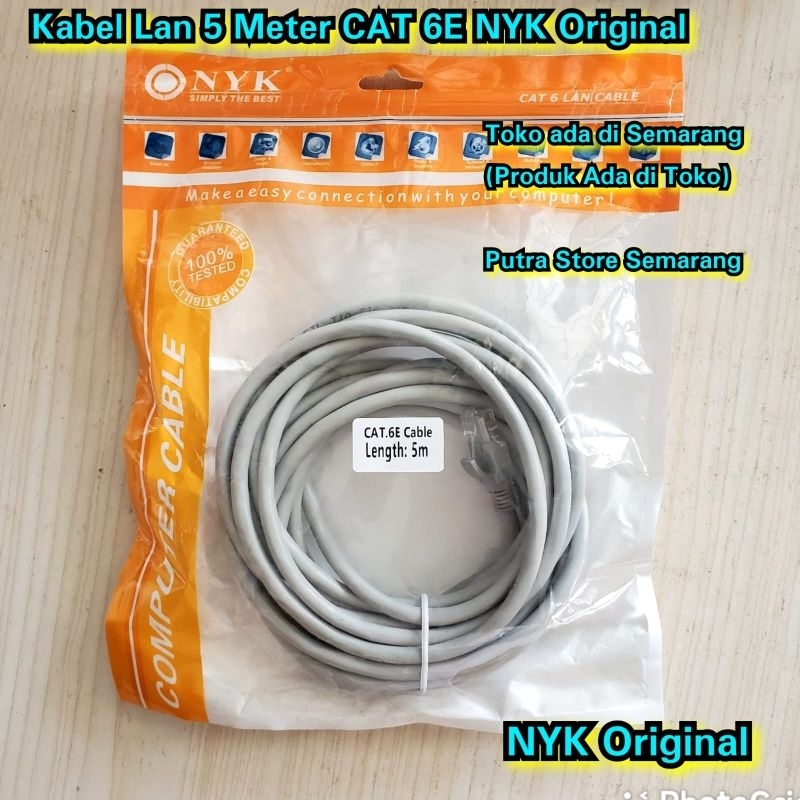Kabel Lan 5 Meter Cat 6E NYK Original Kabel Internet 5 Meter