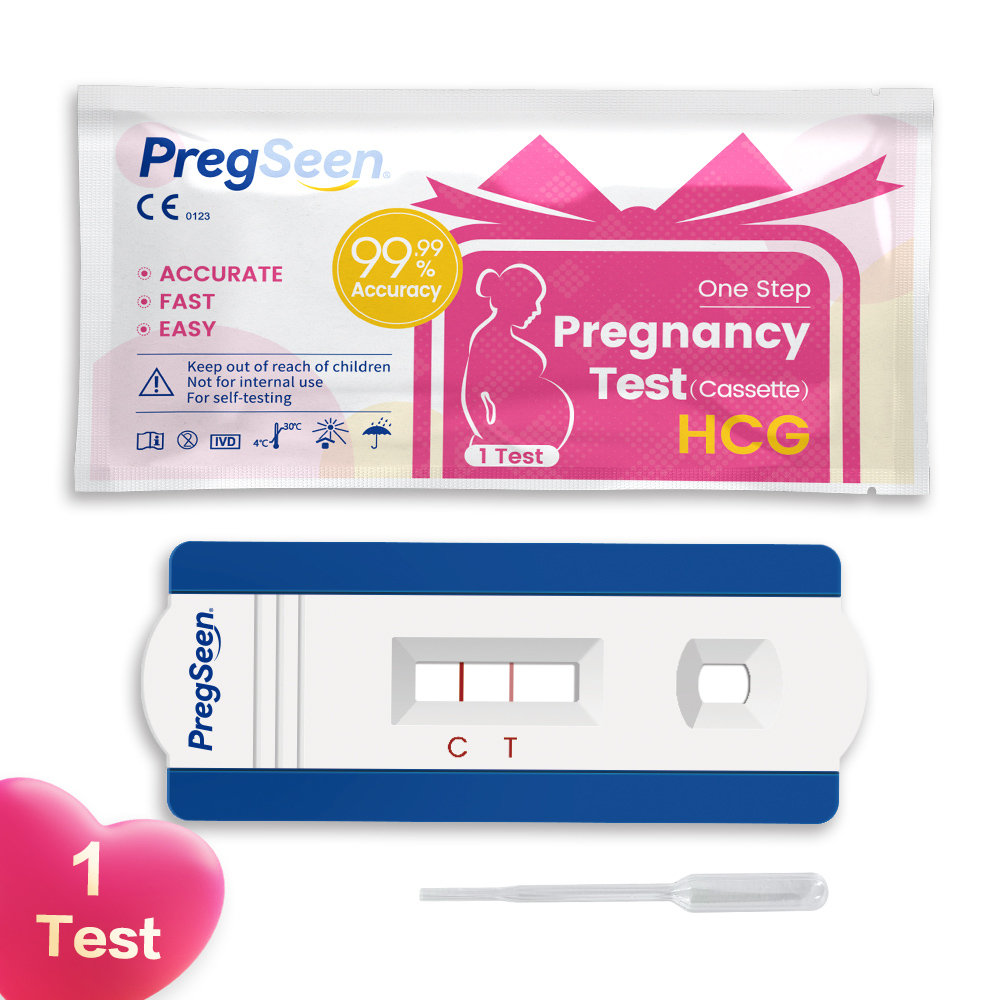 5Tests PREGSEEN UPT Pengujian Kehamilan Kit Ketepian Tinggi &gt; 99,99% Untuk Pengujian Hamil HCG Wanita