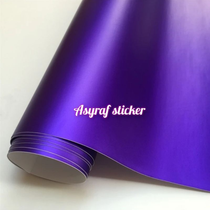 SKOTLET STIKER MOTOR WARNA UNGU KROM DOFF