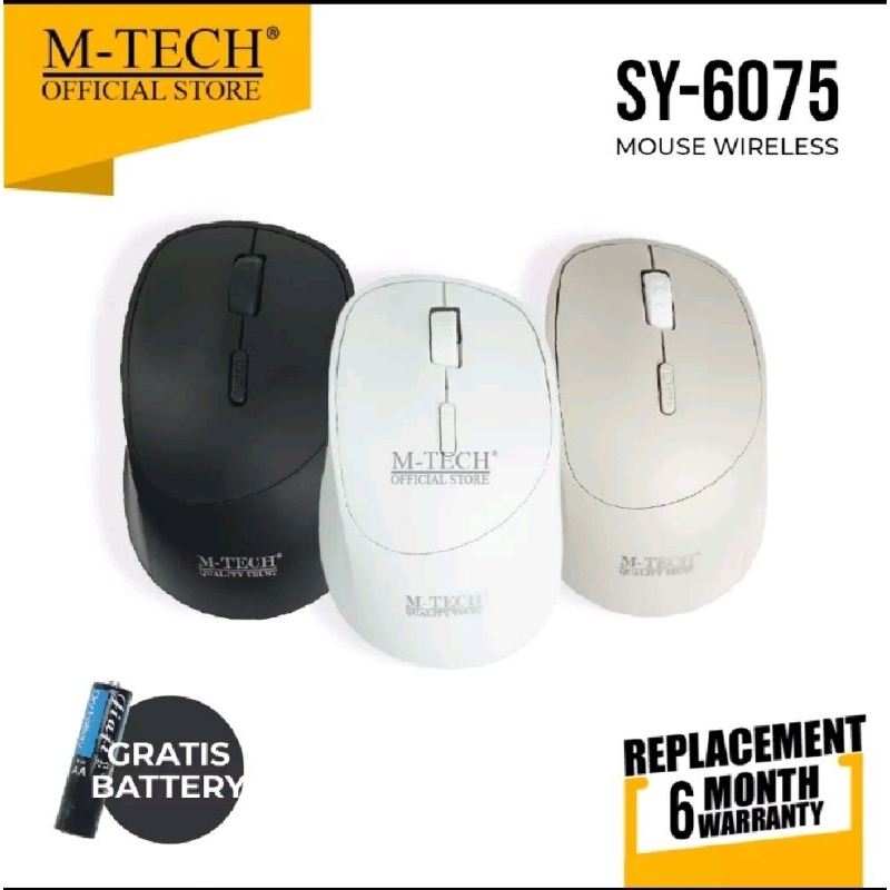 mouse wireless sy-6075 PRO optical 1600 DPI M-tech plus batrai