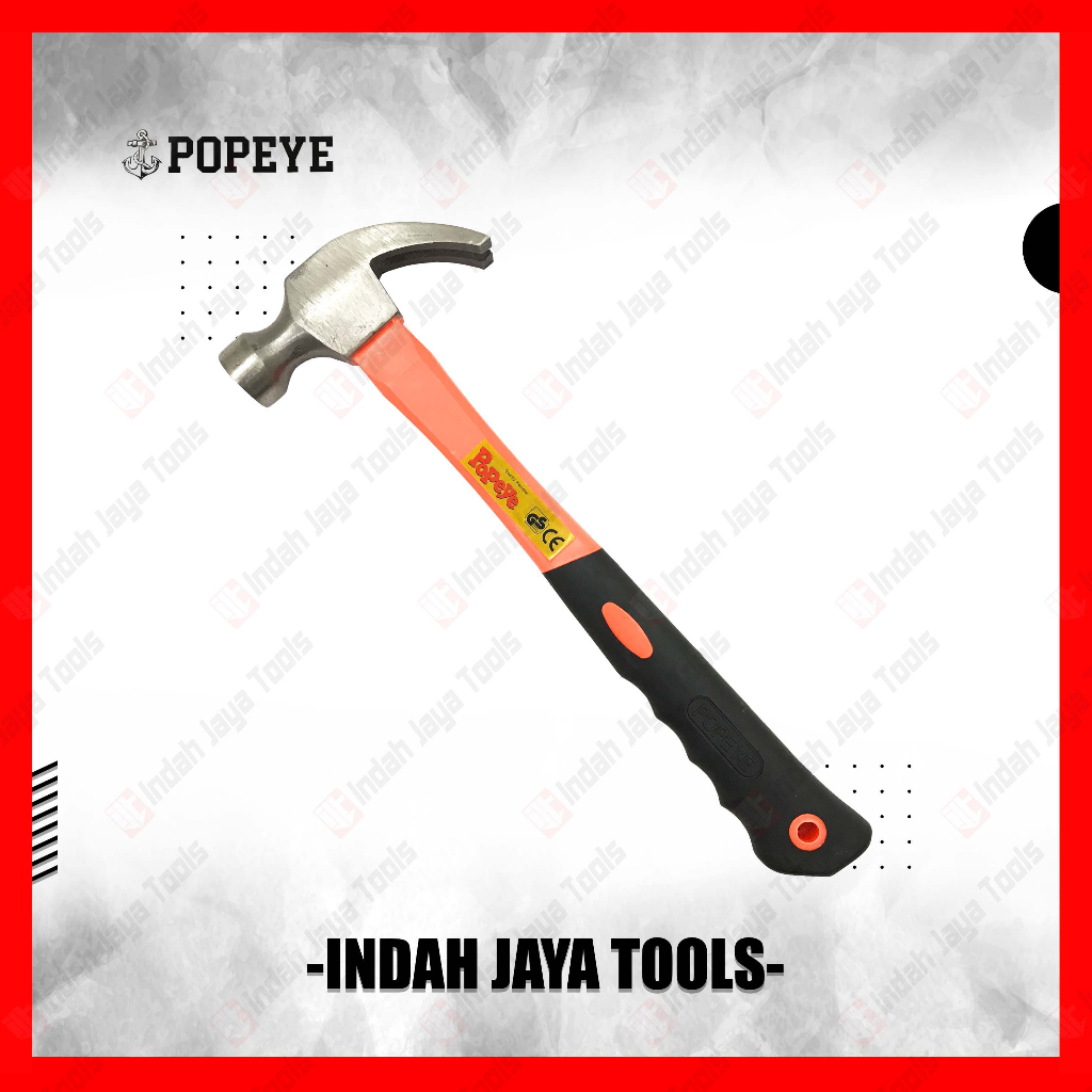 POPEYE Palu Kambing 12 Oz Gagang Fiber 0.35 Kg Claw Hammer Cungkil