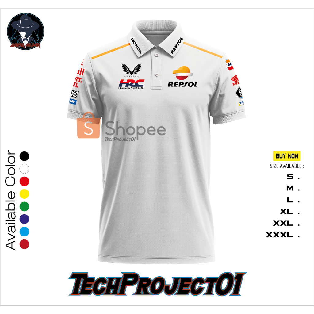 Kaos Berkerah Repsol Honda Team 2023 MotoGP Racing Balap Marc Marquez