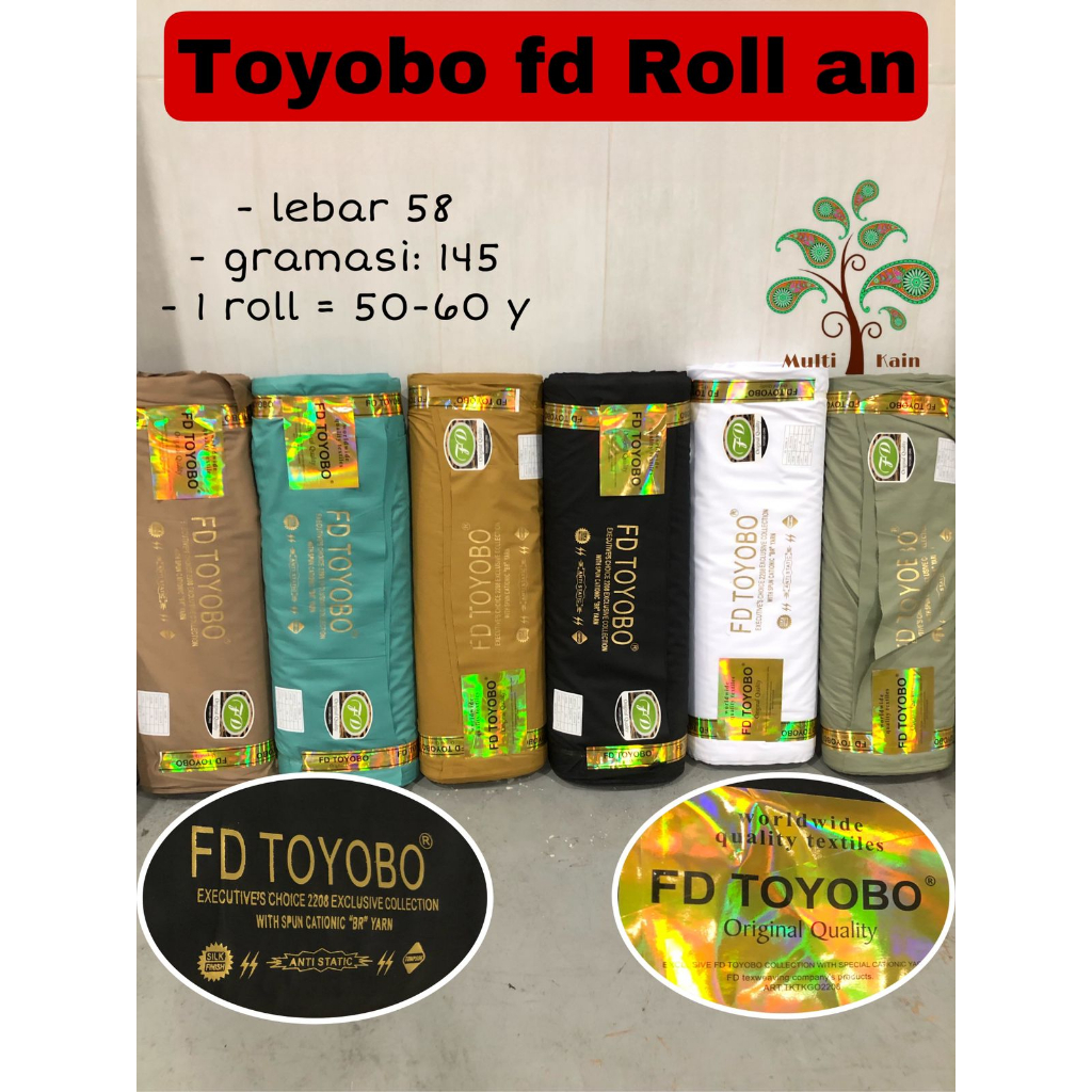 Multi kain katun TOYOBO Royal Mix RM exclusive harga roll an import murah