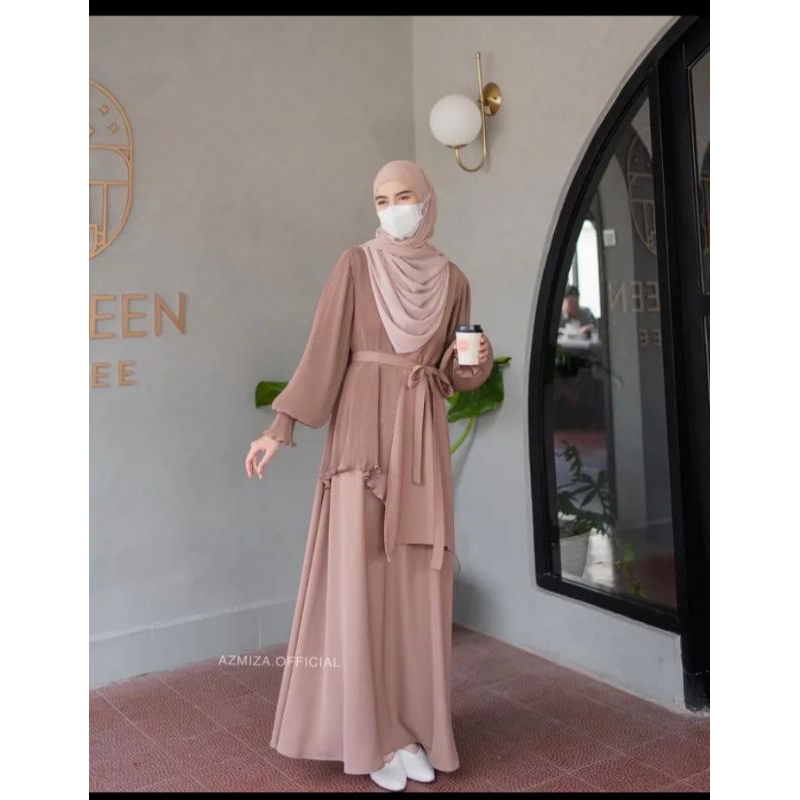 LUNARA DRESS BY AZMIZA WARNA BROWNIE XL