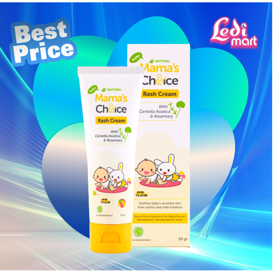 ORIGINAL Mama's Choice Baby Rash Cream 50gr / Mama Choice Krim Ruam 50 gr / Cream Ruam dan Biang Keringat Bayi 50 gram / Rash Diaper Cream Anak Bayi / LEDI MART