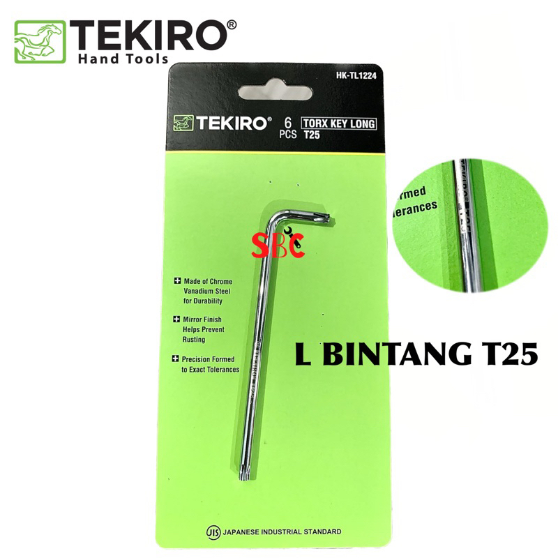TEKIRO Kunci L Bintang Panjang T25 Torx Key Long T 25 Satuan Eceran