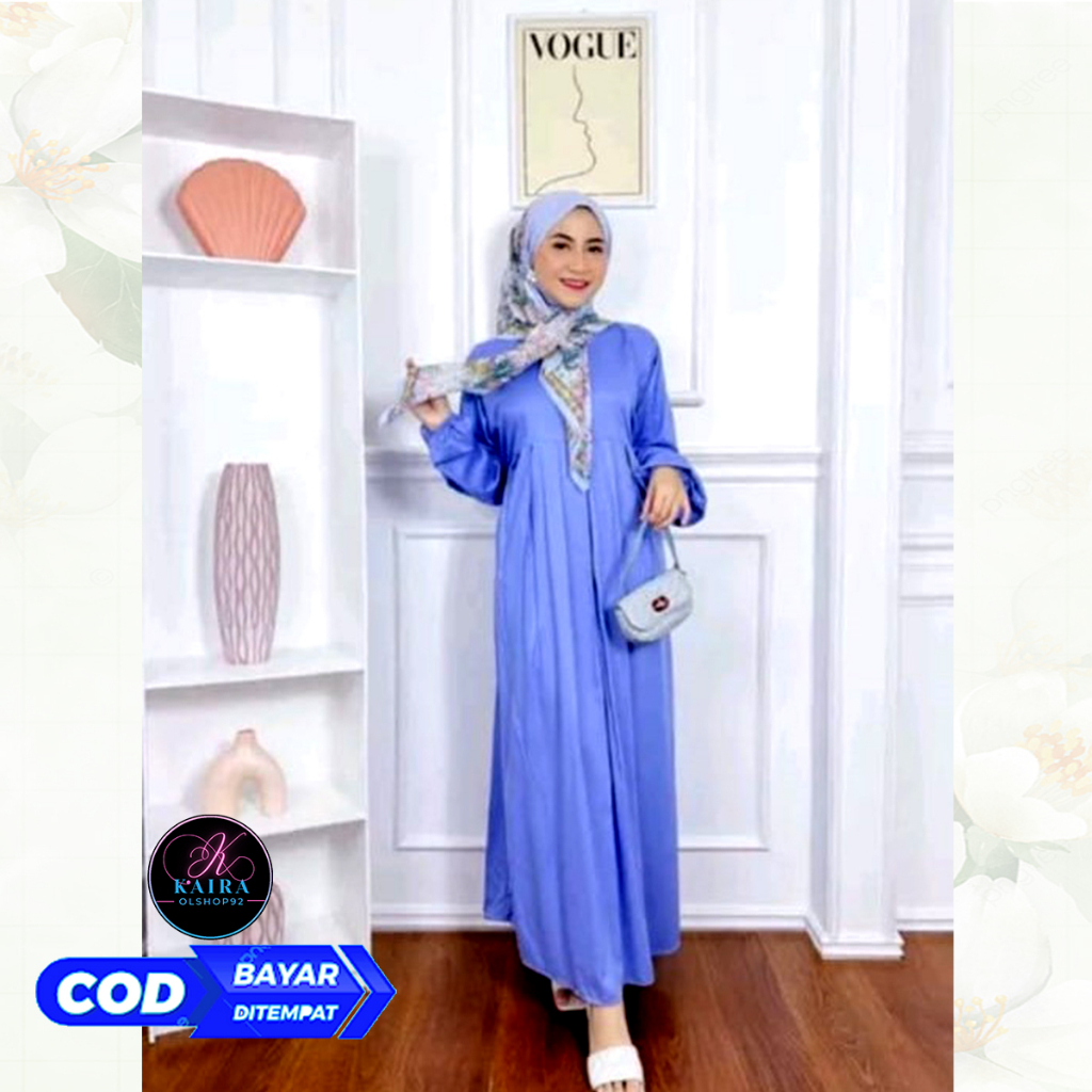 Gamis Dress Tangan Balon Matt Twill Terbaru Ori By GNL the label cod