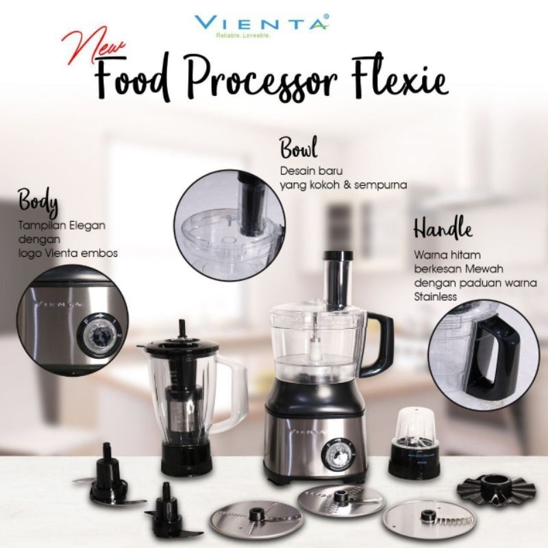 Paket Blender Vienta Food Processor Flexie 11 in 1