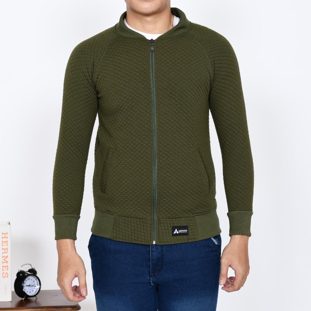 Jaket Comfy Pria Original Premium Jumbo Big Size Polos Motif Diamond