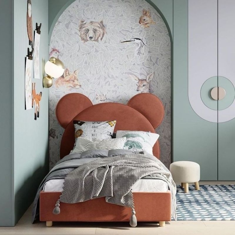 dipan anak cantik tempat tidur anak full jok bludru