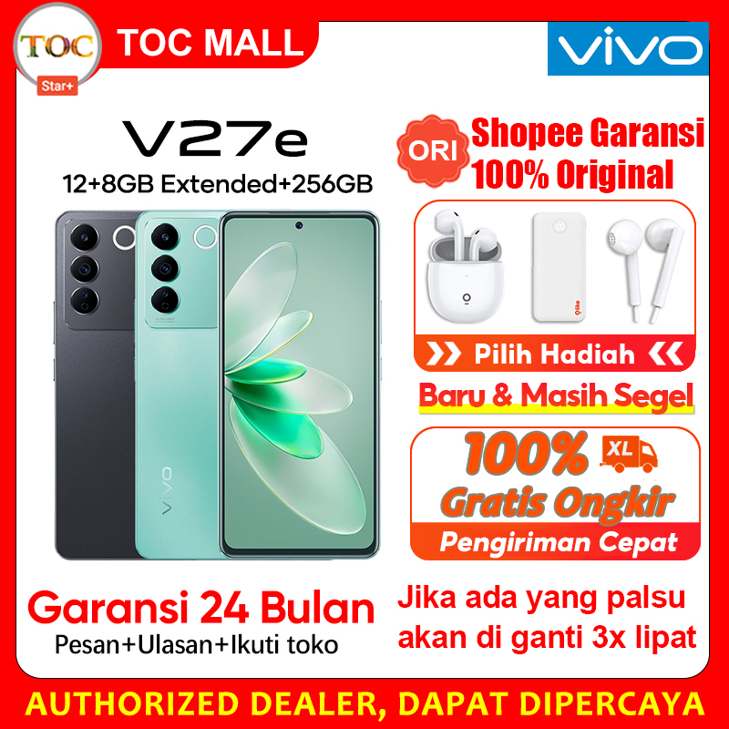 Vivo V27e 8/256GB RAM 8GB ROM 256GB NFC MediaTek Helio G99 Garansi Resmi Original Handphone Vivo baru 2023 hp vivo cuci gudang bisa cod bisa cicilan 0% bunga pinjaman Gratis ongkir 100% VIVO