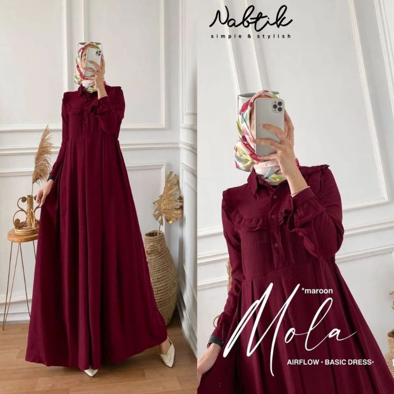 [Fashion Muslim] Gamis ARISA dan Mola Crinkle | dress maxy kekinian terbaru