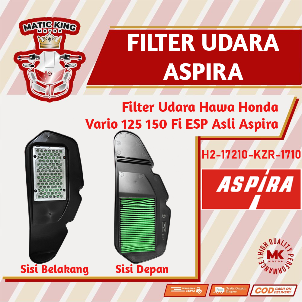 Filter Udara Hawa Honda Vario 125 150 Fi ESP ORI ASLI Aspira Astra Otoparts H2-17210-KZR-1710