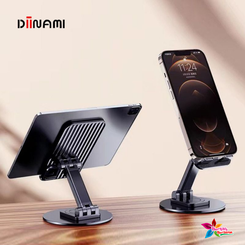 DIINAMI HM-1 Holder HP BESI phone Holder stand hp Tab &amp; iPad universal Holder lipat besi dimeja dudukan hp bisa puter 360 derajat BB8291