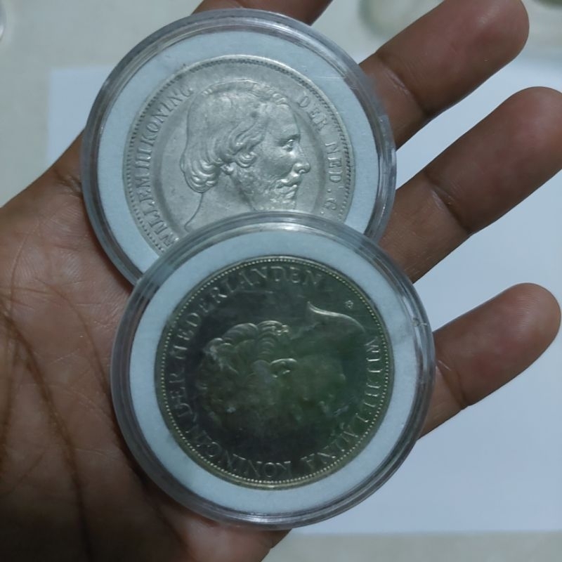 KOIN 2.5 GULDEN WILHELMINA ORIGINAL FREE KAPSUL