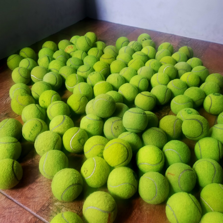 BOLA KASTI ATAU BOLA TENIS LAPANGAN BEKAS ( UNTUK DRILL ATAU MAINAN HEWAN)