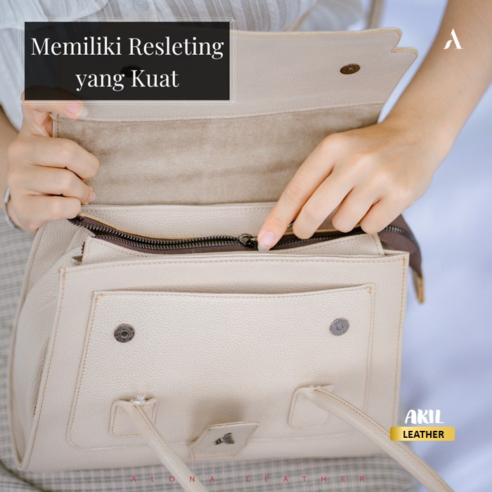 Tas Wanita Branded Model Jinjing Bahu Bahan 100% Kulit Sapi Asli Original Premium Alona Lamia Leather Bag