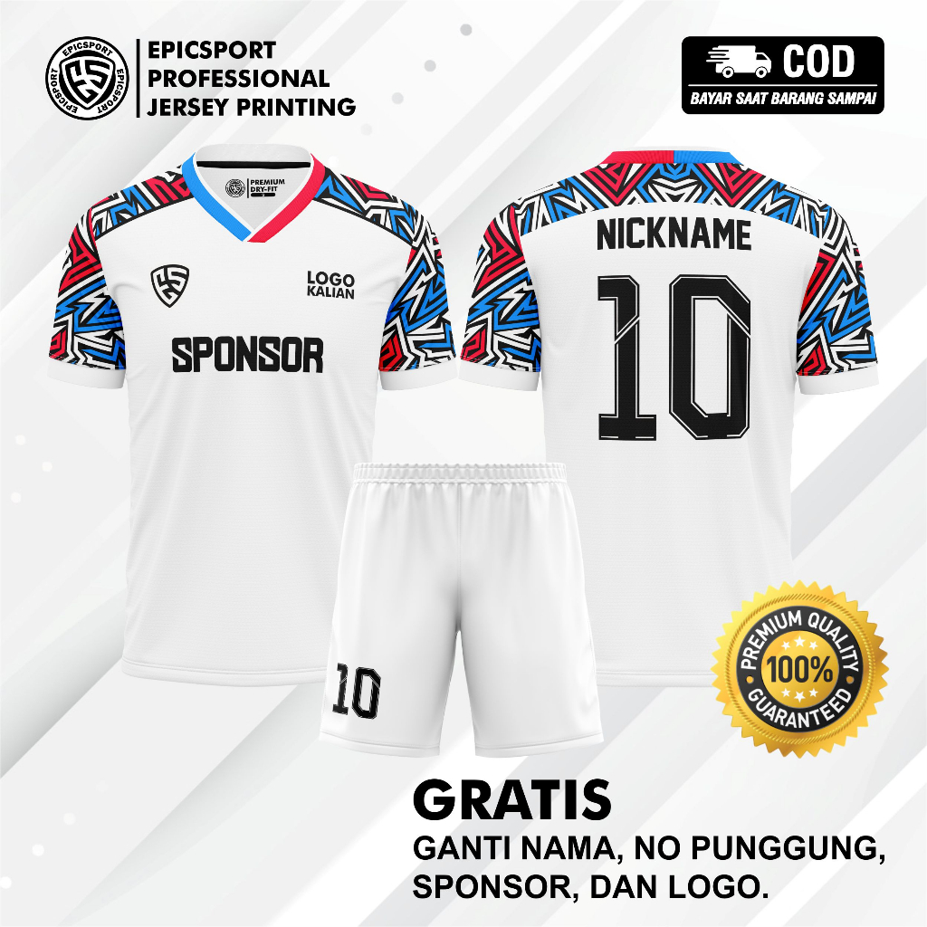 Jersey futsal setelan fullprinting jersey bola printing jersey volli jersey badminton jersey tenis m