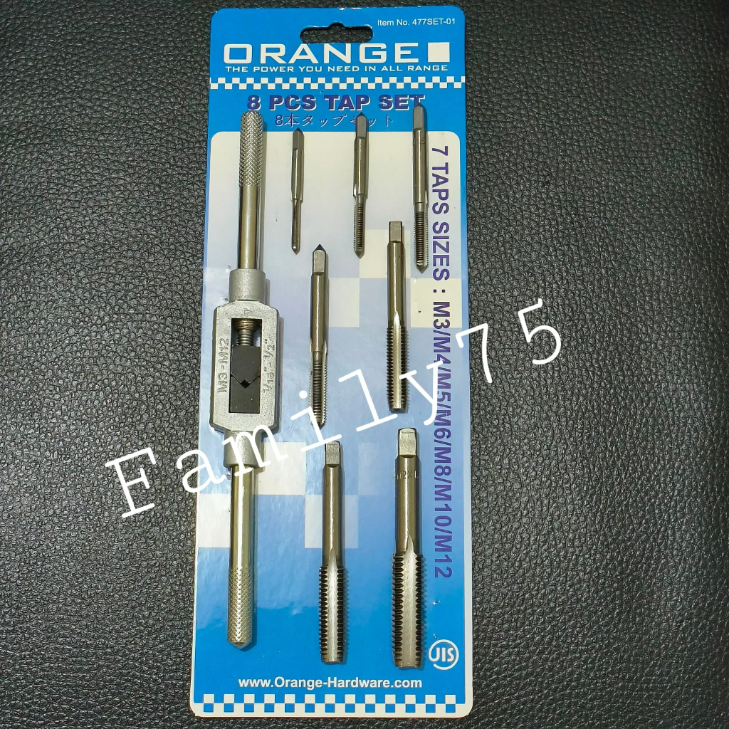 Gagang Hand tap die set 8 pcs Ulir drat baut snei senai