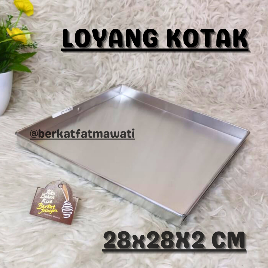 LOYANG KOTAK 28X28X2 CM / LOYANG KOTAK ALUMUNIUM / PCS