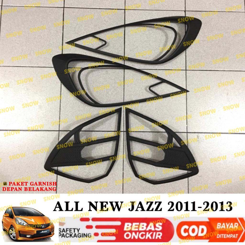 Paket Garnish Lampu Depan Belakang All New Jazz 2011 2013 Hitam Chrome