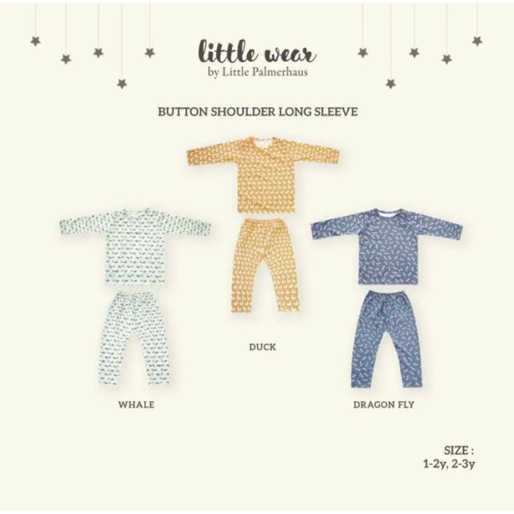 Little Palmerhaus Little Wear Long Sleeve - Setelan Oblong Panjang Celana Pnjang Baju Tidur Bayi