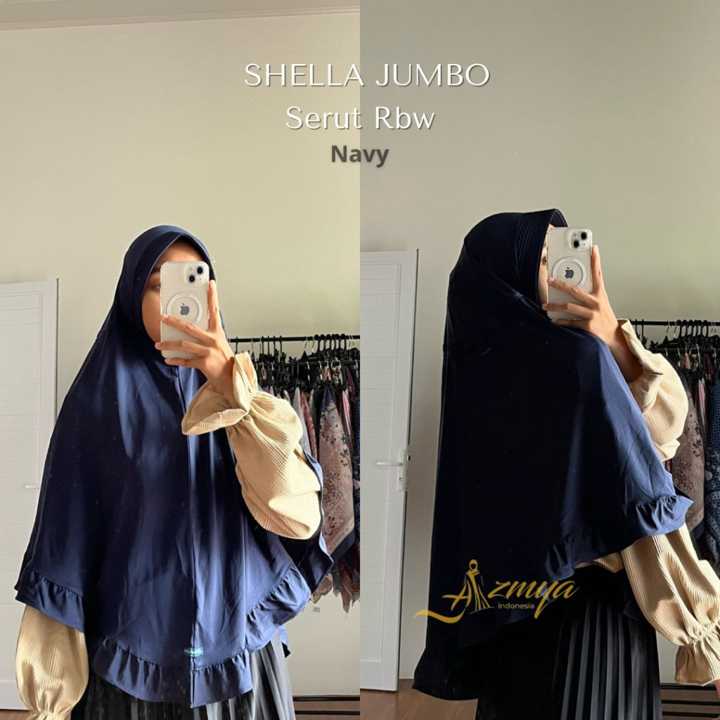 JIlbab Instan Shella Rampel Bawah Jumbo Hijab Instan Jumbo Bahan Zoya