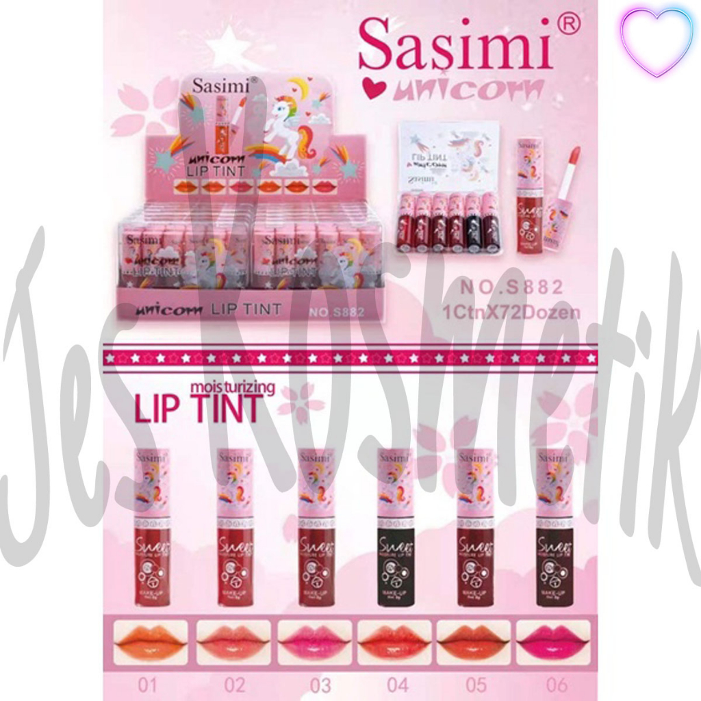 [6 PCS] Sasimi Lip Tint Mini Papan Isi 6 Pcs Liptint / Grosir Kosmetik