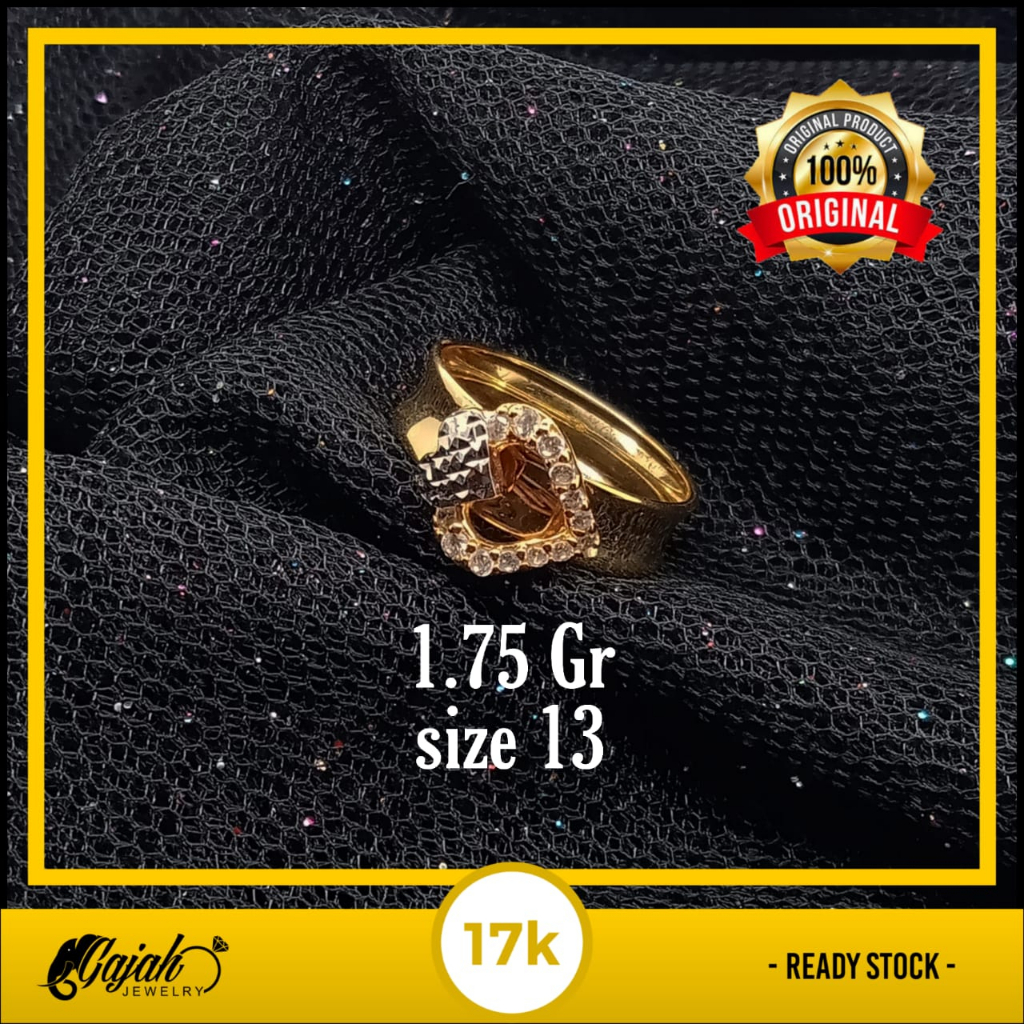 Cincin Emas 17K - 1.75 Gr Kadar 750 - 4906