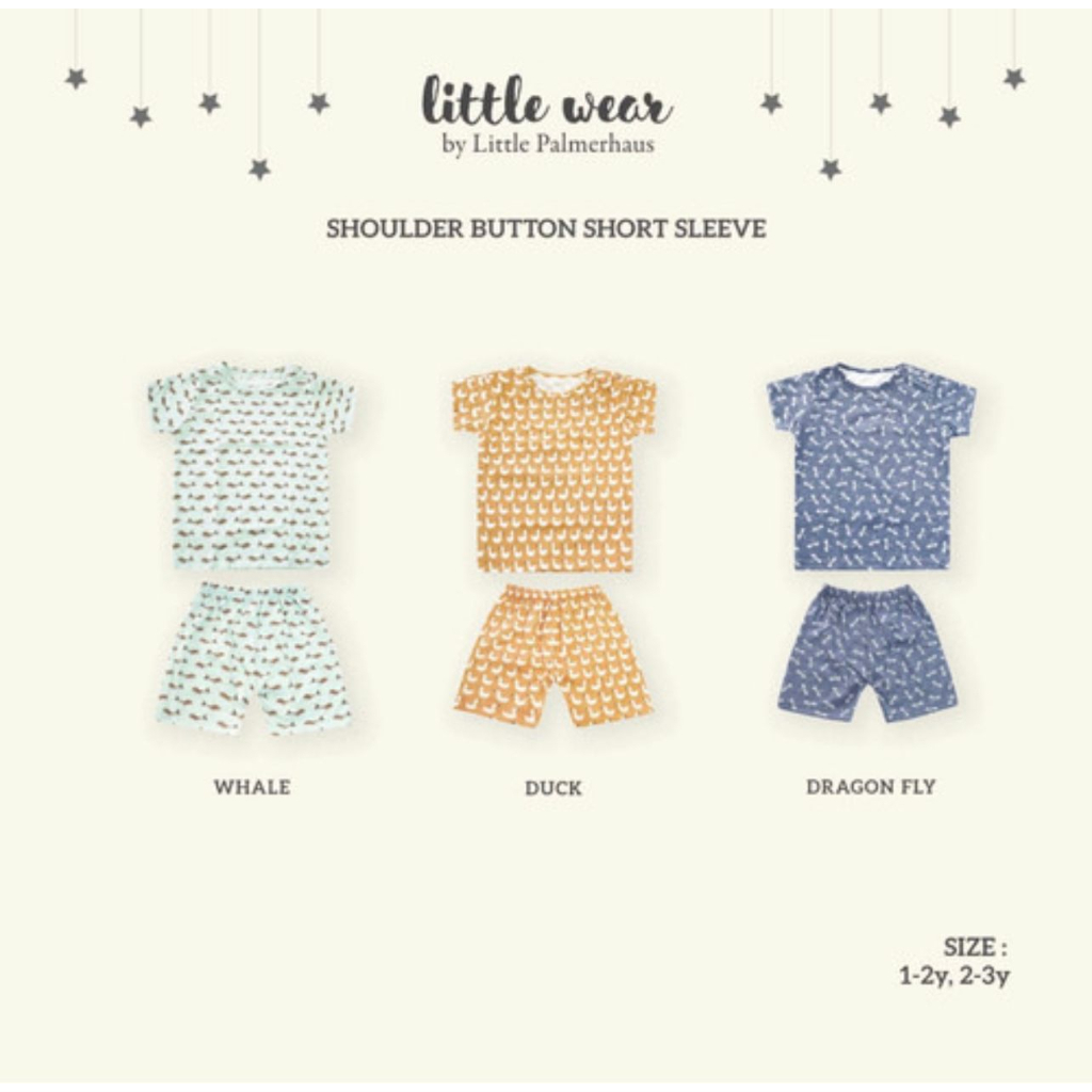 Little Palmerhaus Little Wear Shoulder Short Sleeve Setelan Oblong Pendek + Celana Pendek