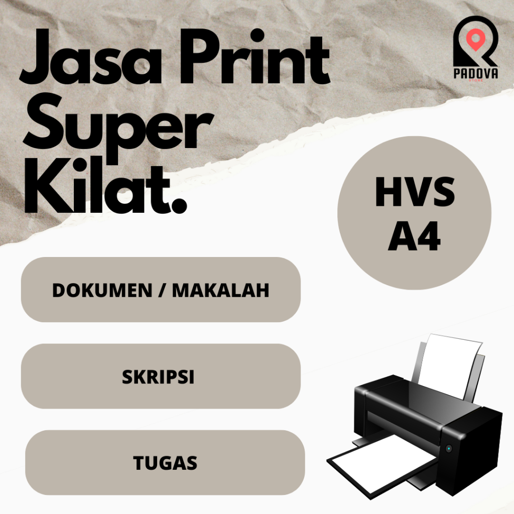 

Jasa Print / Cetak HVS A4 CEPAT DAN MURAH BISA KIRIM INSTAN