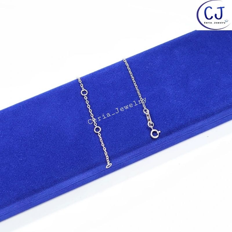 Gelang Tangan Perak Asli Silver 925 Lapis Emas Putih Model Rantai Nori Polos Variasi Permata Burung Gelang Korea Fashion simple - Perhiasan Perak Asli