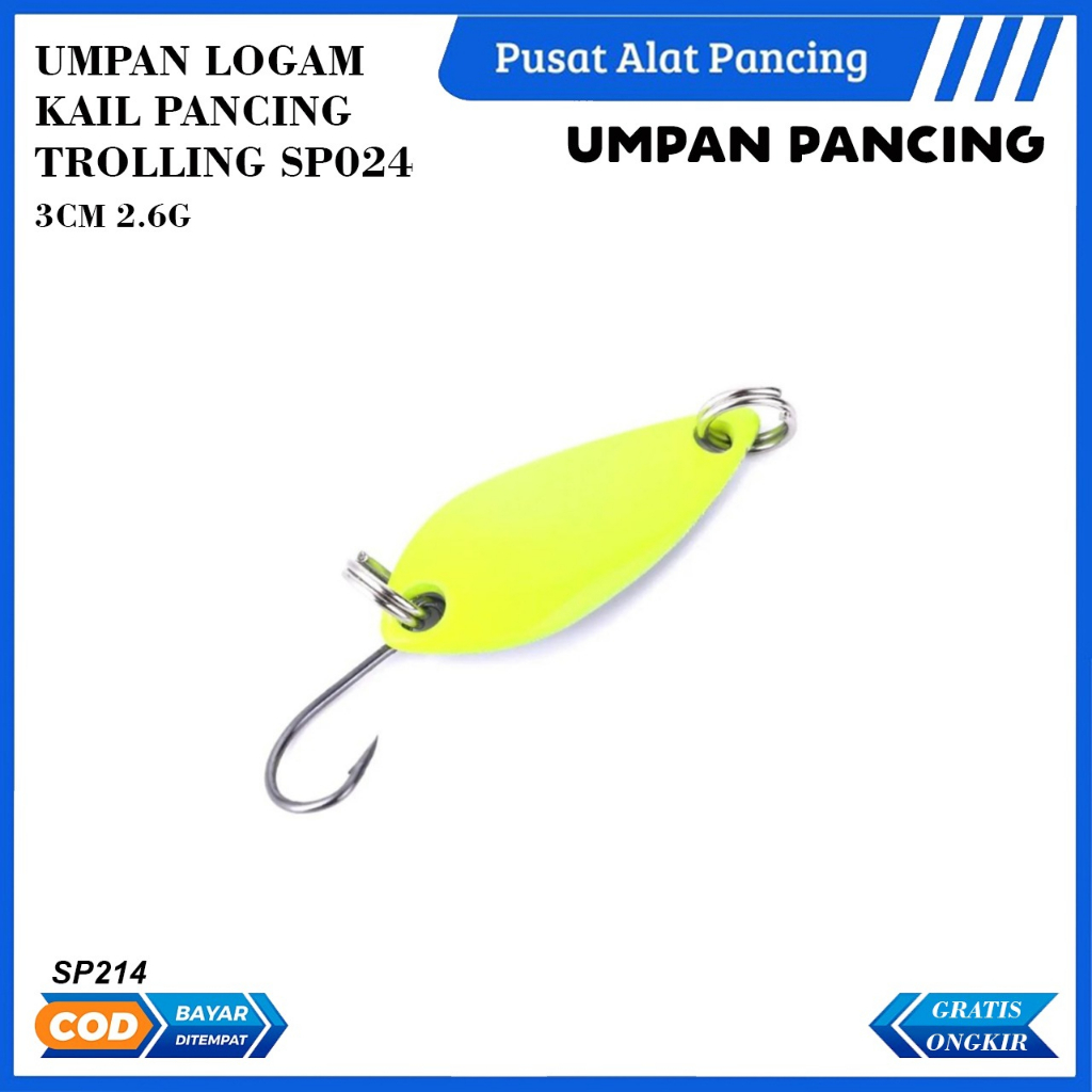 Umpan Pancing Mini SP214 3CM 3G Sendok Umpan Logam Warna-warni Spinnerbsit Ikan Kecil Ikan Tunggal Kait Jig Stream Trout Es Musim