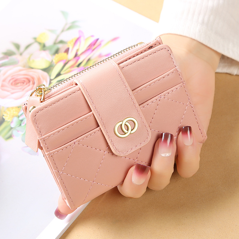 Hathin muii Dompet Wanita Kecil Dompet Pendek Lipat Dompet KartuWanita Bahan Kulit Leather lmport Terbaru Premium MINI RESLETINGKOIN WALLET