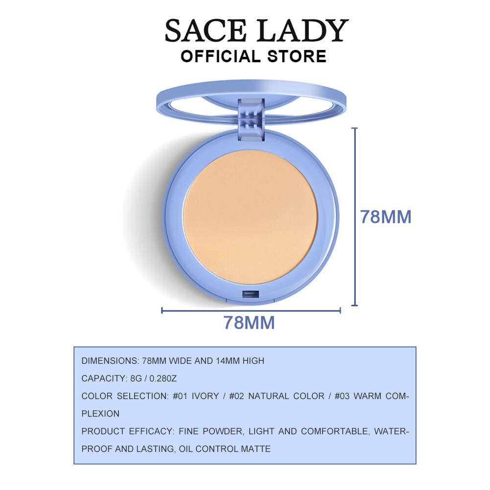 [BPOM][100% ORI&amp;READY]SACE LADY Oil-Control Face Powder Bedak Padat Tahan Air Tahan Lama Makeup Setting Powder Mudah Dibawa