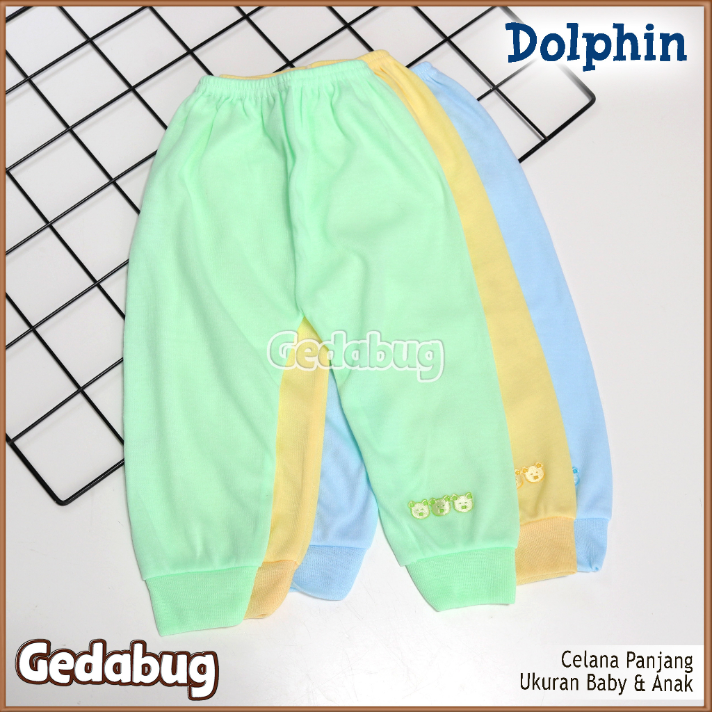 6 Pcs - Celana Panjang DOLPHIN | Celana Panjang Bayi &amp; Anak Warna Polos | Gedabug