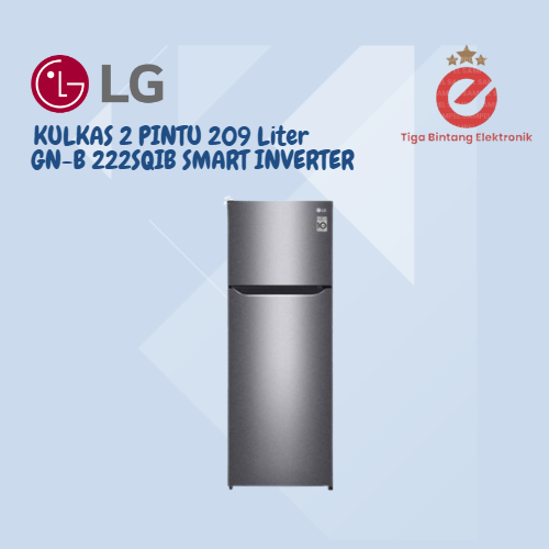 Kulkas 2 Pintu LG GN-B 222SQIB (209 Liter) Smart Inverter