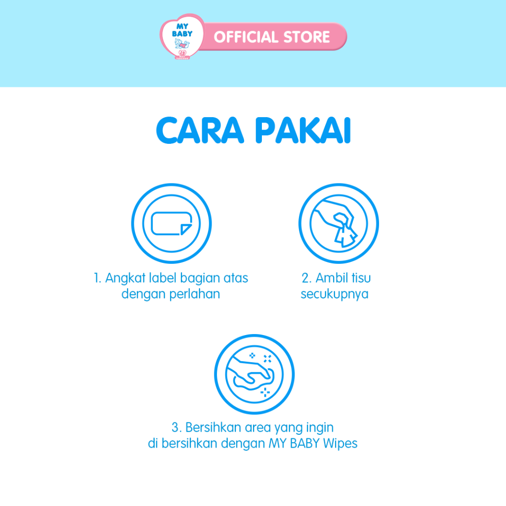 MY BABY Extra Care Wipes Hand &amp; Mouth [50 + 50 Sheets] - Tisu Basah Bayi Extra Lembut &amp; Extra Tebal (2 pcs isi 50s) - Exp: 02.2026