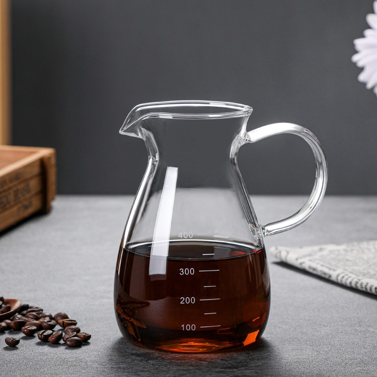 Pitcher Jug Kaca Pour Drip Kettle Pot Jar Teko Kopi Teh Ceret Wadah