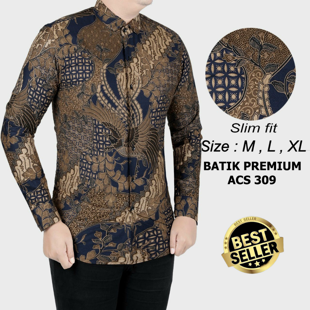 KEMEJA BATIK PRIA SLIM FIT BAJU BATIK PRIA SLIM FIT PREMIUM ACS309