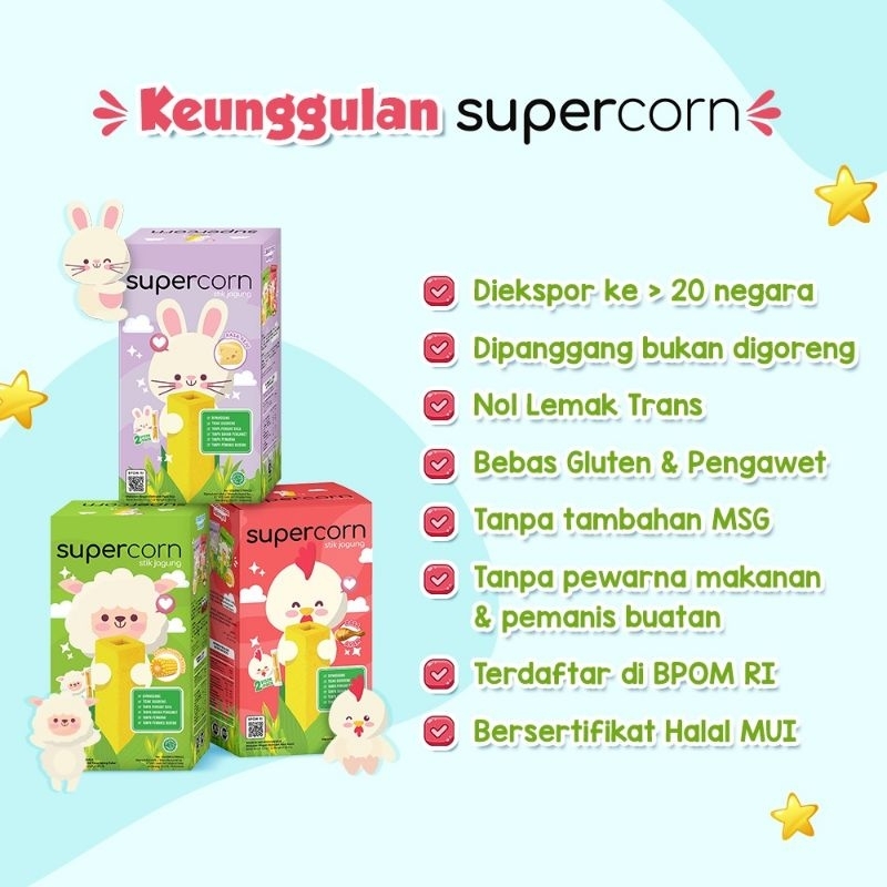 Supercorn Stick Jagung Cemilan Anak Non MSG