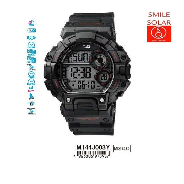 Jam Tangan Pria Casual Sporty Rubber Digital Original Q&amp;Q QNQ QQ M144 M144J Series